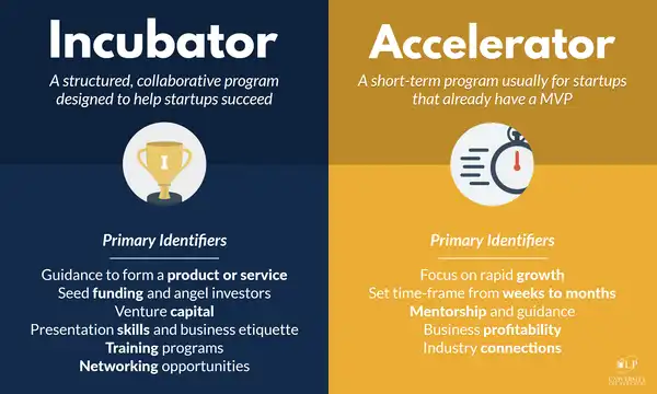 what are the differences between incubators and accelerators?