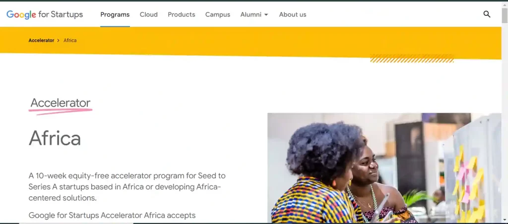 Google for Startups accelerator program for Africa